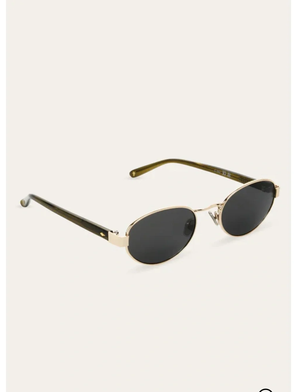 NWT FRYE Savannah Women’s Sunglasses in Olive Gold Slim Oval Metal Frame No Case